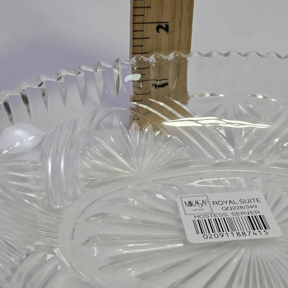 Mikasa Royal Suite Hostess Server Lead Crystal Dish QQ228/349 Japan Wedding Tray